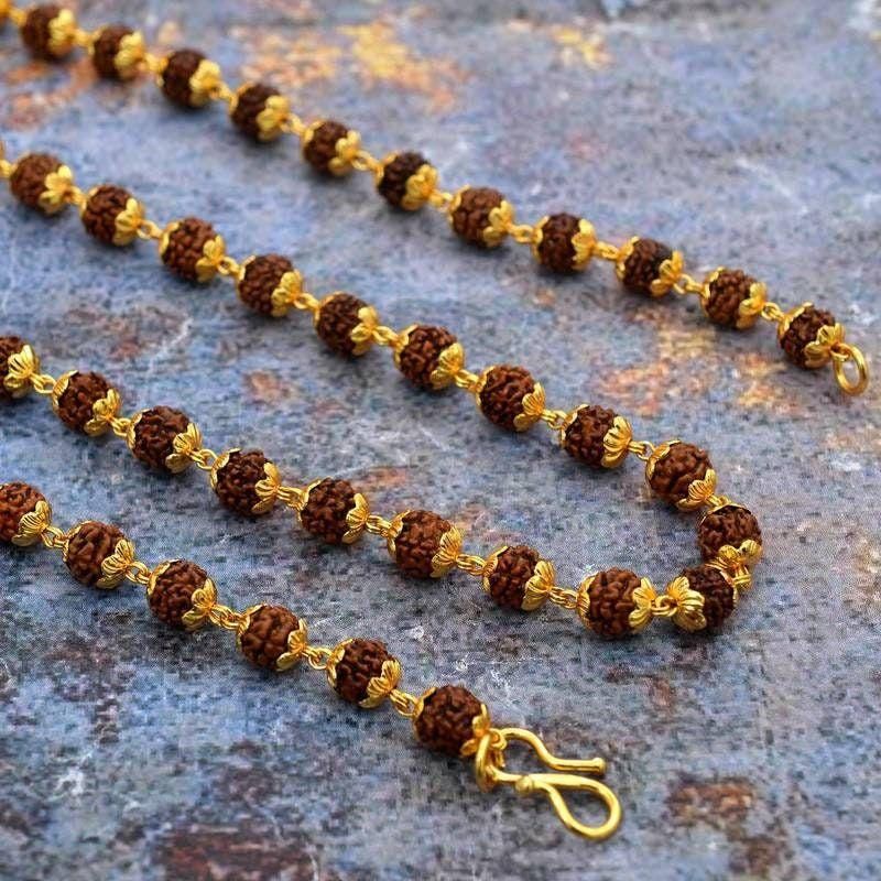 Gold-Plated Rudraksha Mala