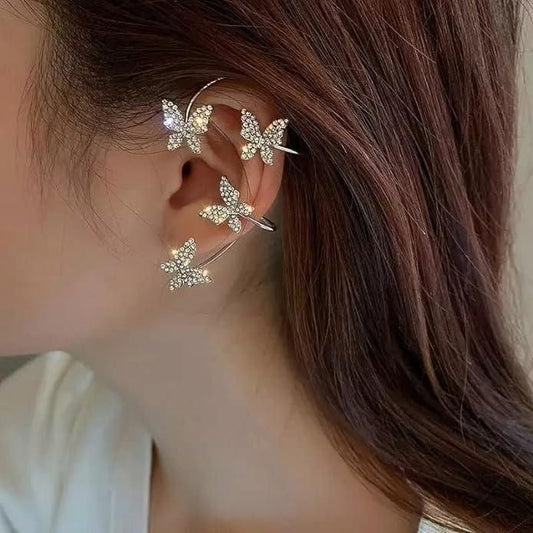 Stylish Butterfly Ear Crawler Cuff Earrings For Women And Girls