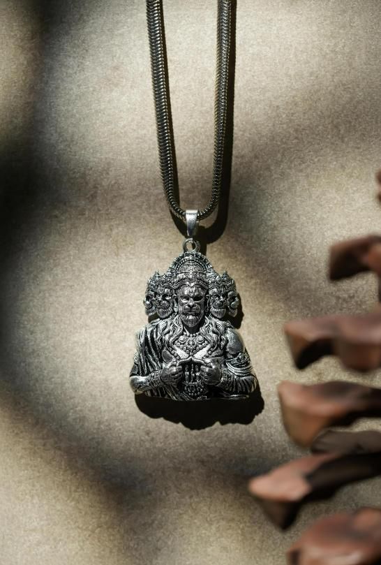 Panchamukhi Hanuman Pendant With Snake Chain